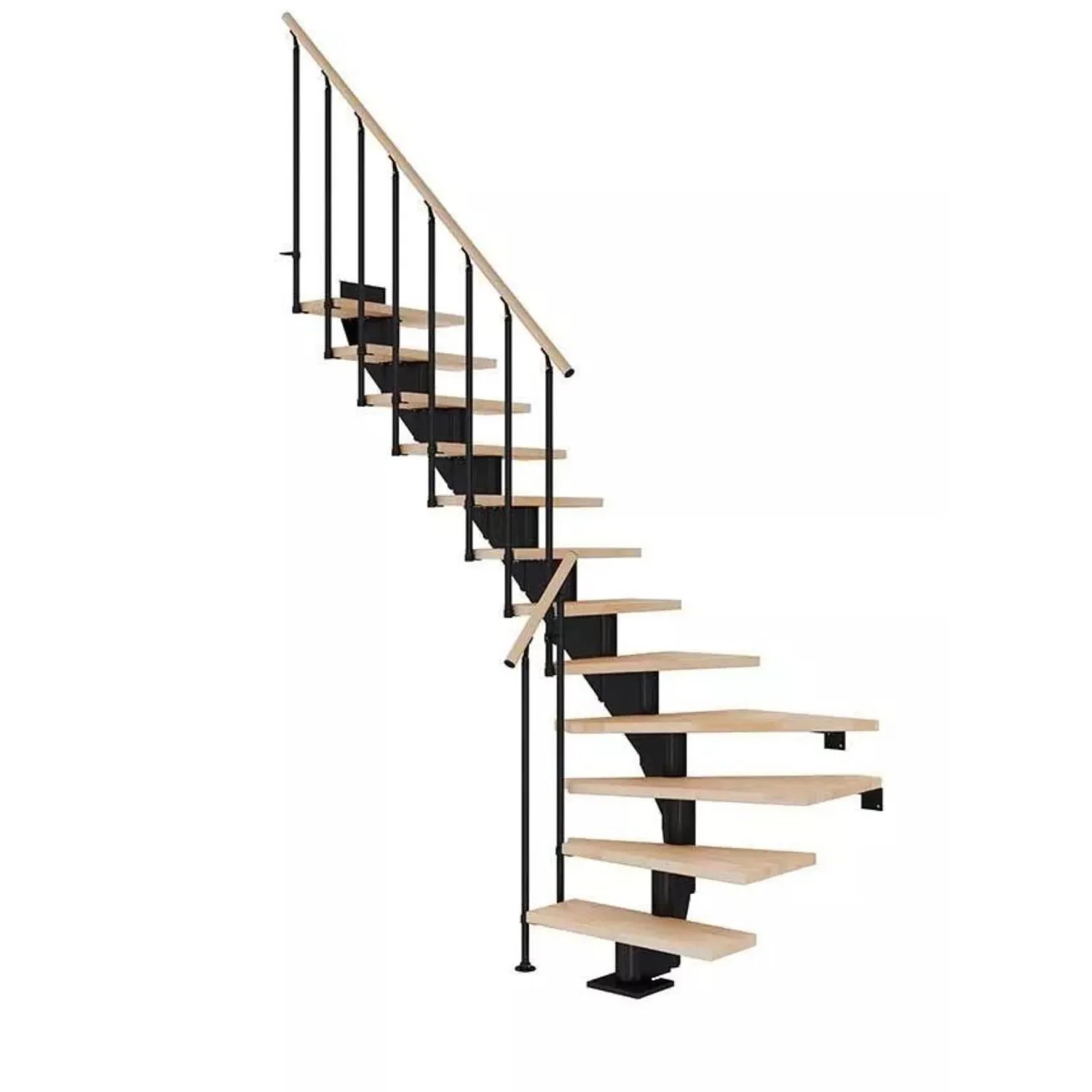 Dolle Schody modułowe Hamburg zabiegowe antracytowe, 12-stopni, buk olej, 75 cm