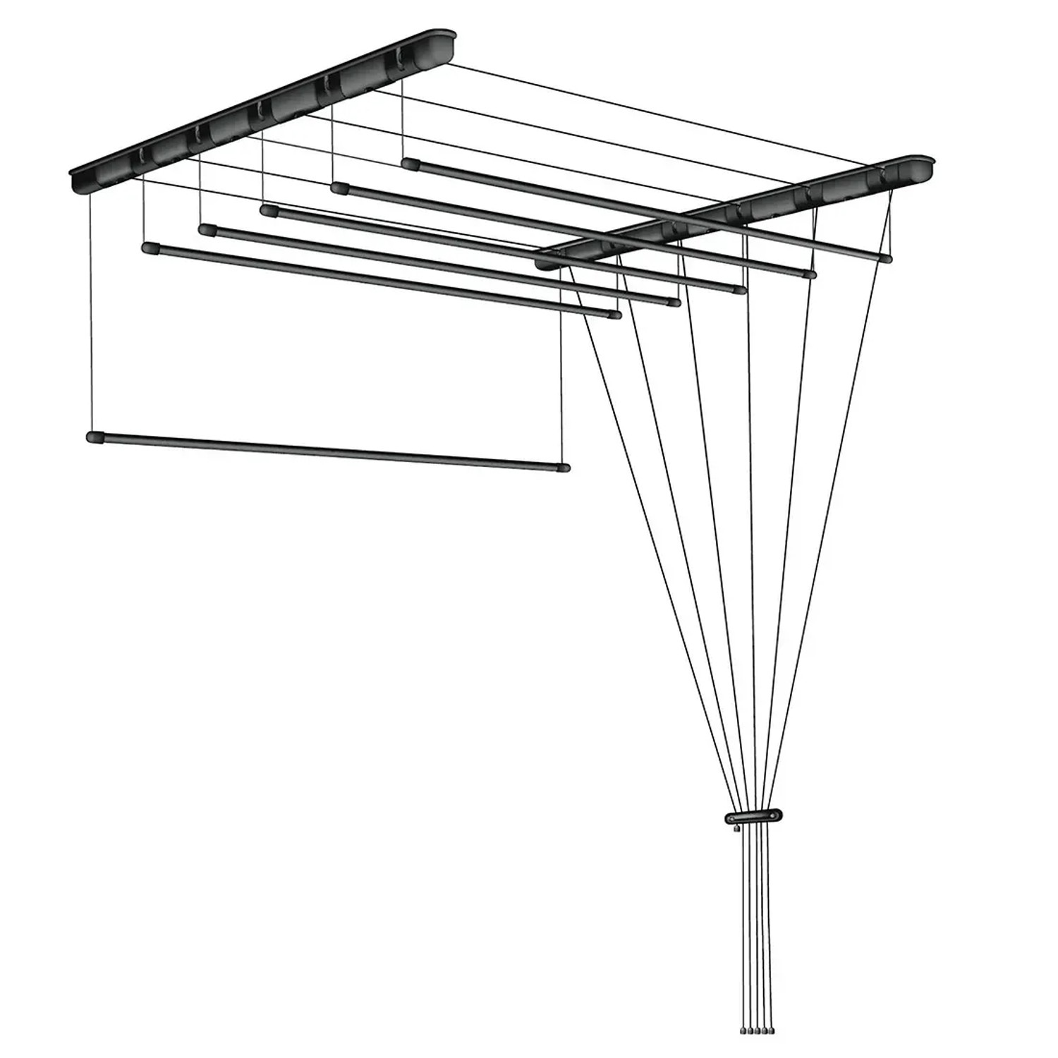 Sepio Suszarka łazienkowa sufitowa 6x 160 cm czarna