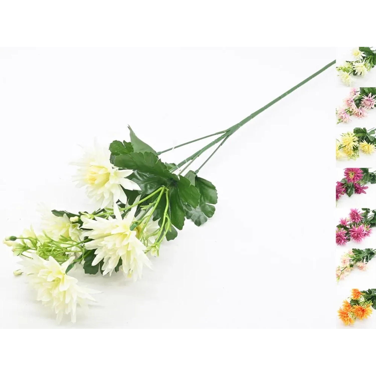 Dalia sztuczna gałązka mix kolorów - 58 cm