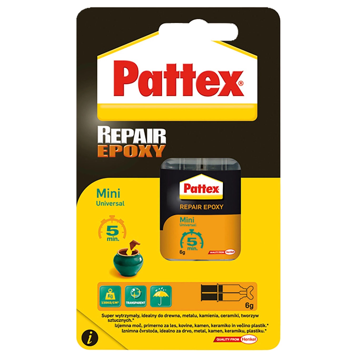 Pattex Klej epoksydowy Repair Epoxy Mini Uniwersal 5 min 6 g