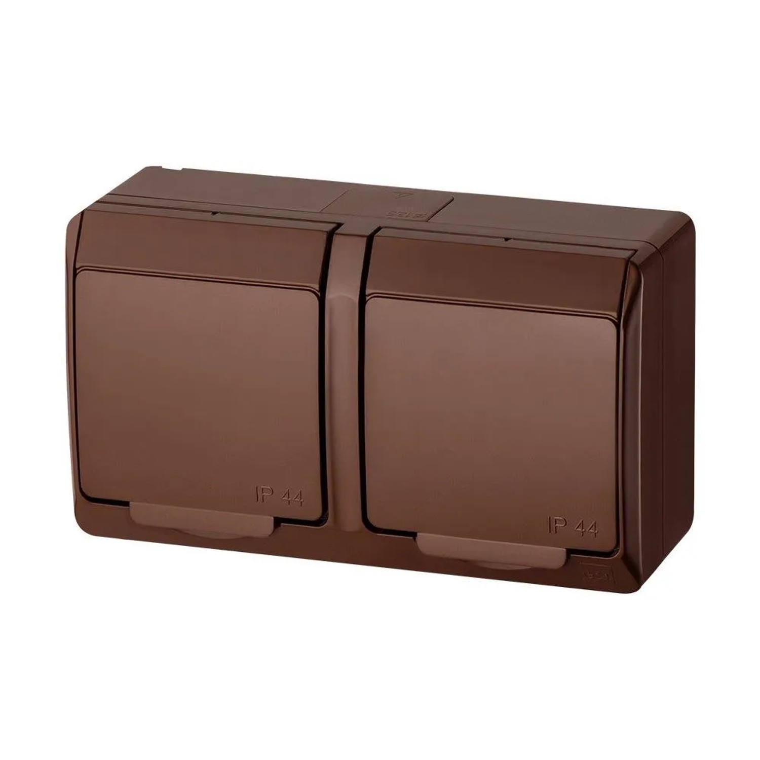 Elektro-Plast Gniazdo Hermes podwójne brązowe