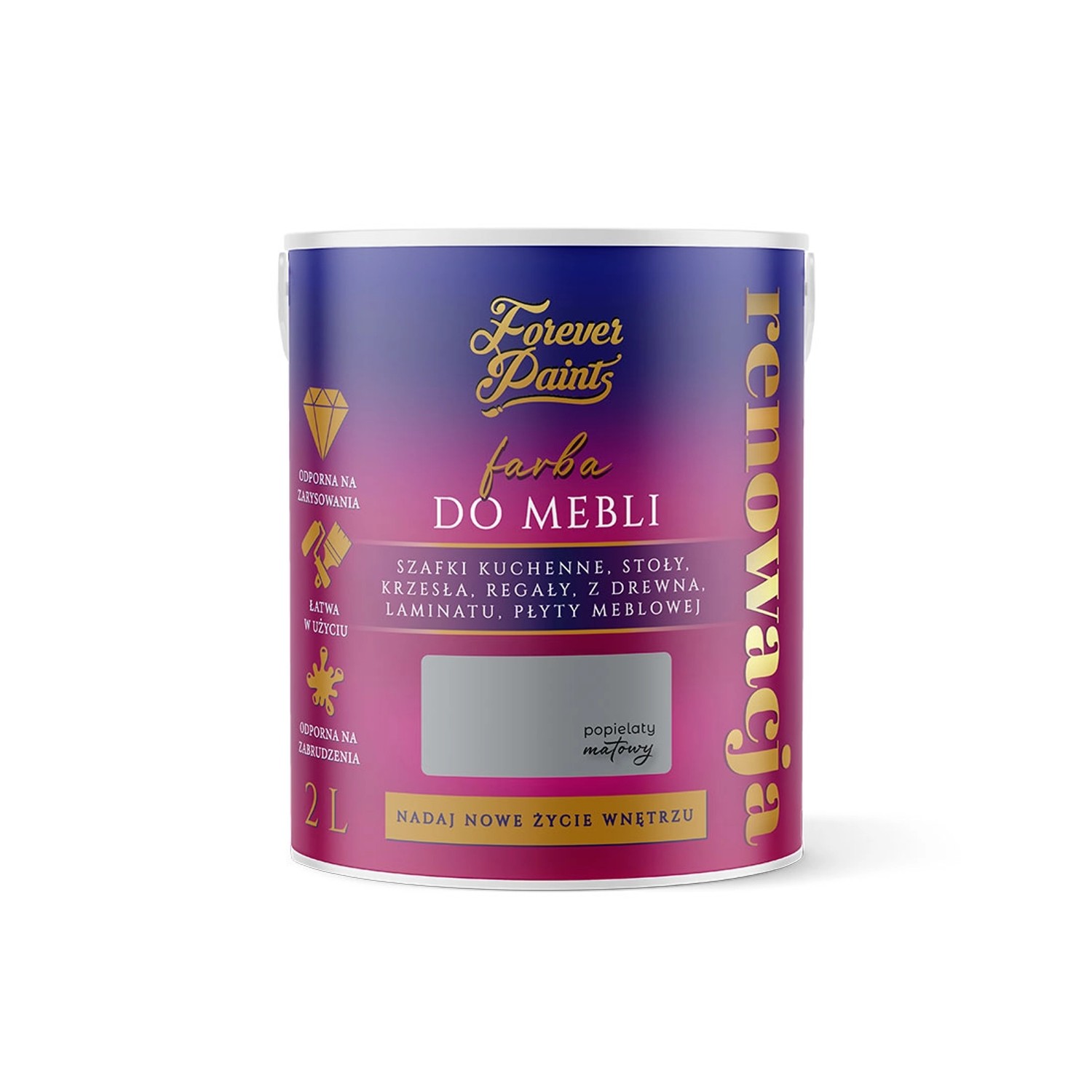 Farba Forever Paints do mebli popielata 2L