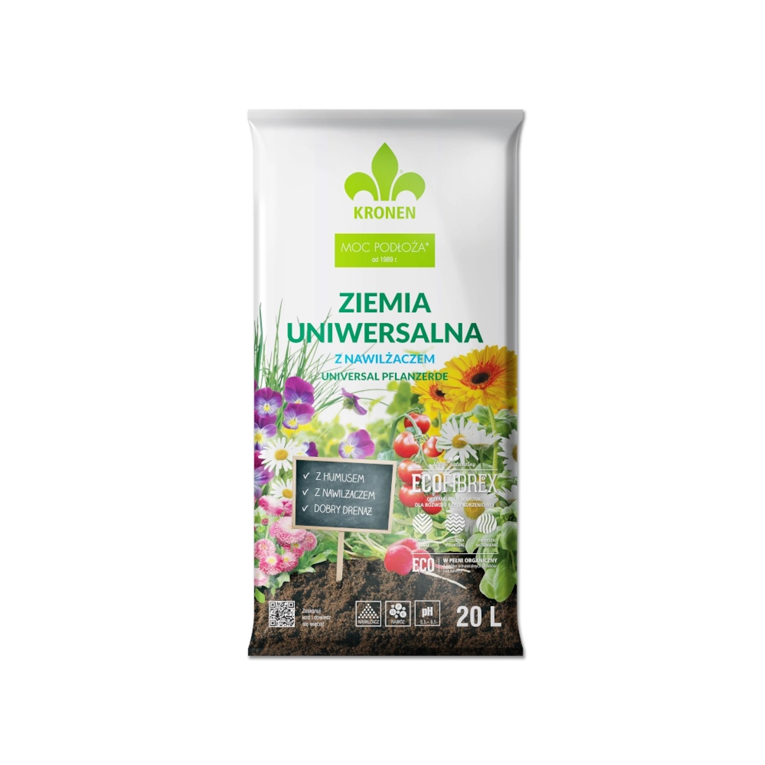 Kronen Podłoże uniwersalne z nawilżaczem - 20 l