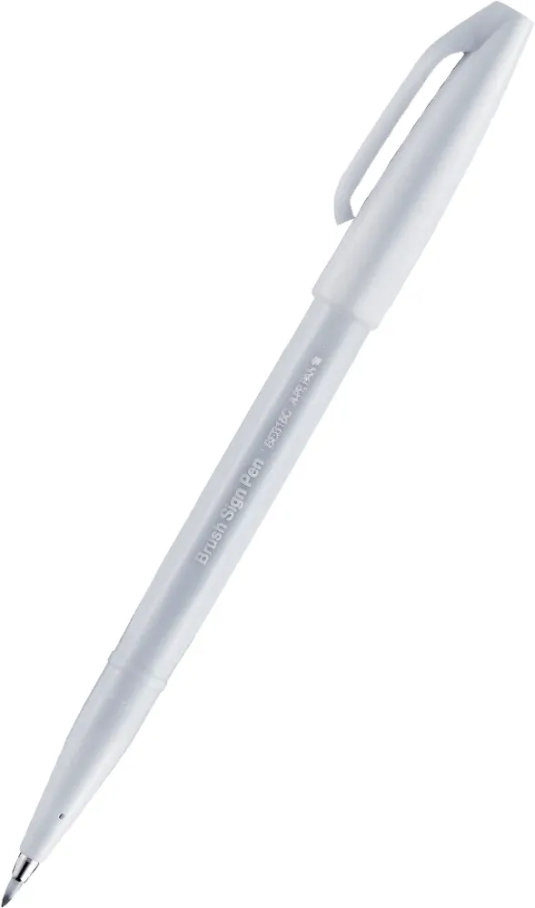 Pisak pędzelkowy do kaligrafii Pentel Brush Sign Pen SES15C, 2.07mm, jasnoszary