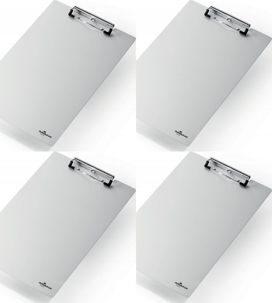 4x Clipboard Durable, A4, aluminium, srebrny
