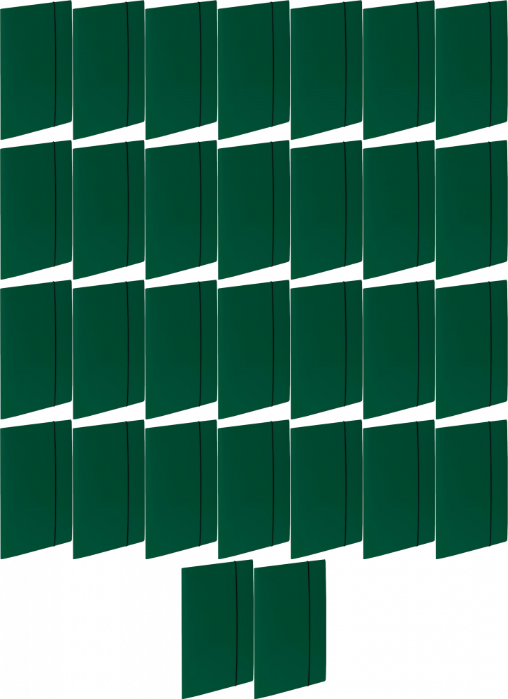 90x Teczka kartonowa z gumką VauPe Soft, A4, 450g/m2, 20mm, zielony