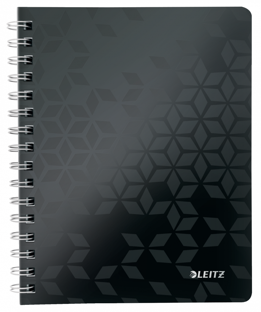 Kołonotatnik Leitz Wow, A5, w kratkę, 80 kartek, okładka PP, czarny