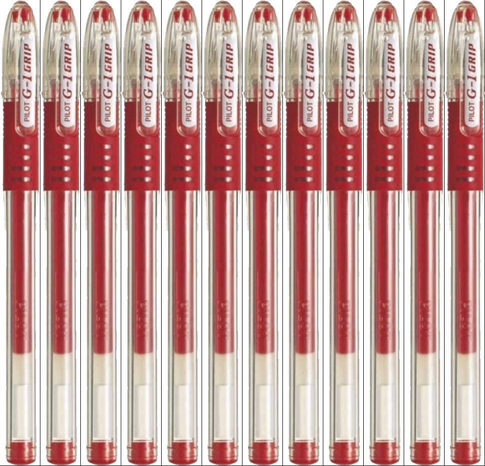 12x Długopis żelowy Pilot, G1 Grip, 0.5mm, czerwony