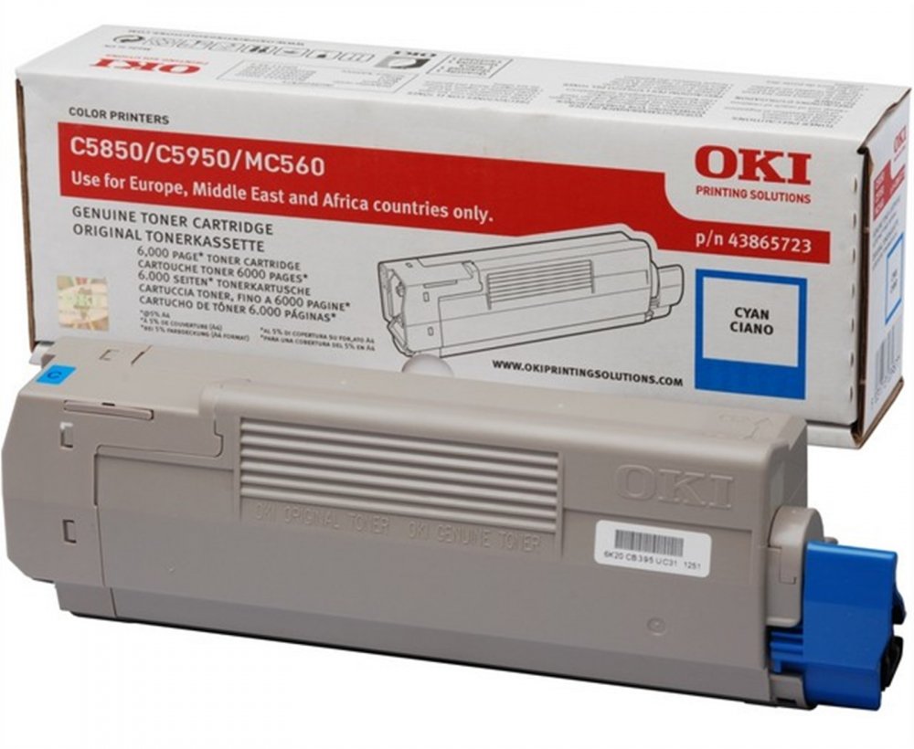 Toner Oki (43865723), 6000 stron, cyan (błękitny)