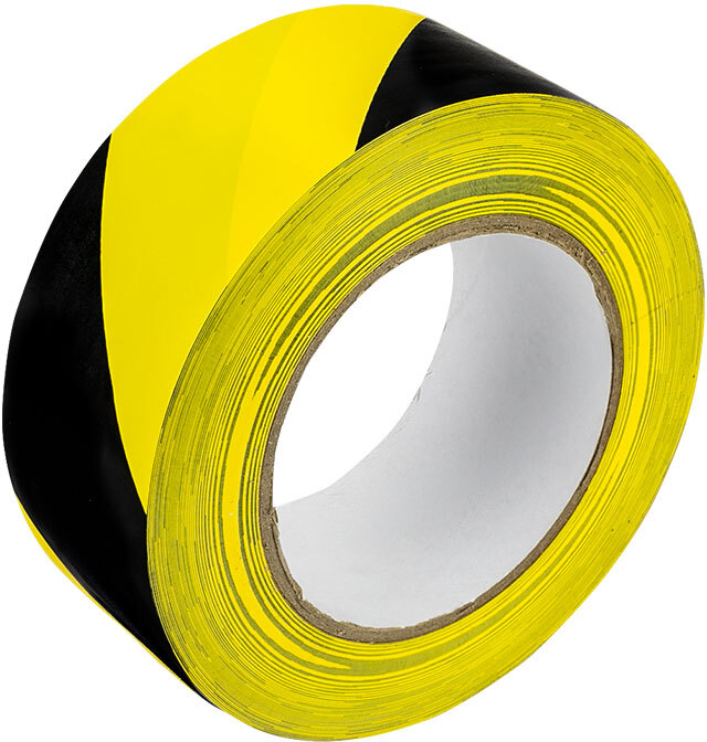 Taśma ostrzegawcza Grand, 48mmx50m, żółto-czarny