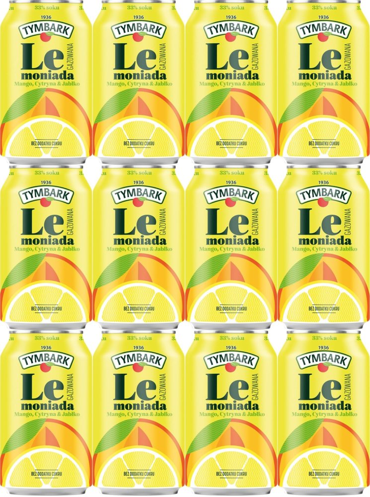 12x Napój Tymbark Lemoniada, jabłko cytryna mango, 0.33l