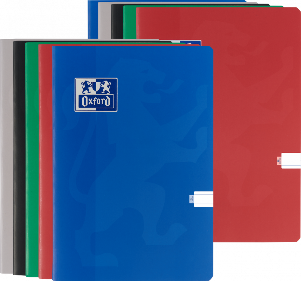 10x Zeszyt w linie Oxford Esse, A4, miękka oprawa, 60 kartek, mix kolorów