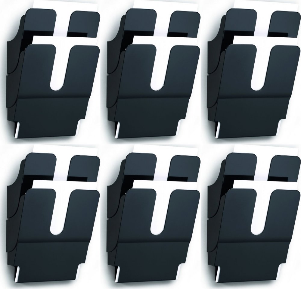 6x Pojemnik na dokumenty Durable Flexiplus, pionowy, A4, zestaw 2 sztuk, czarny