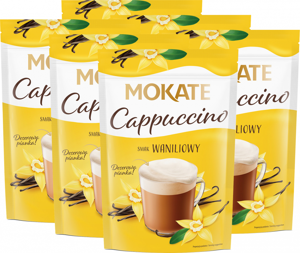 6x Kawa rozpuszczalna Mokate Cappuccino, waniliowy, 110g