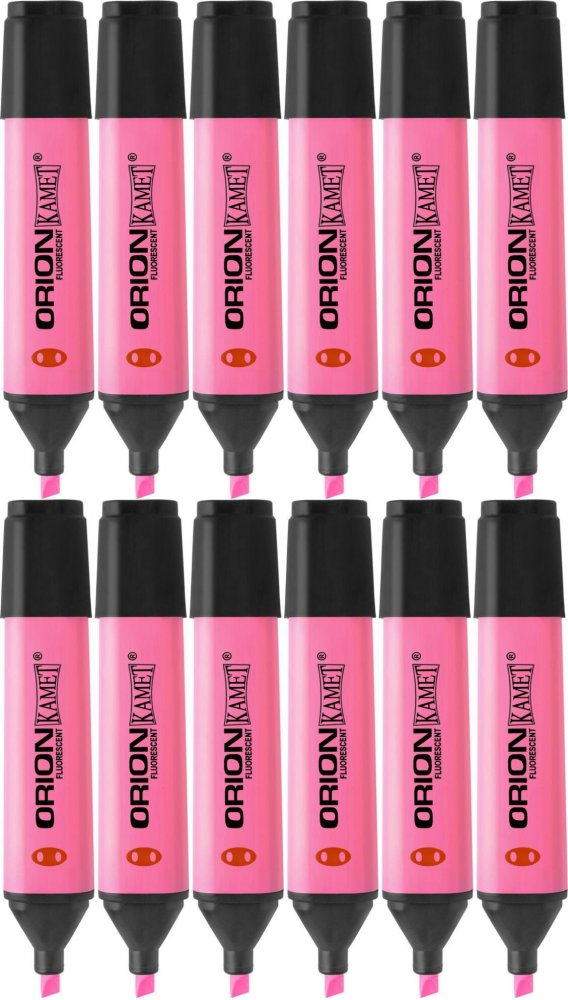 12x Zakreślacz Kamet, Orion, ścięta, różowy