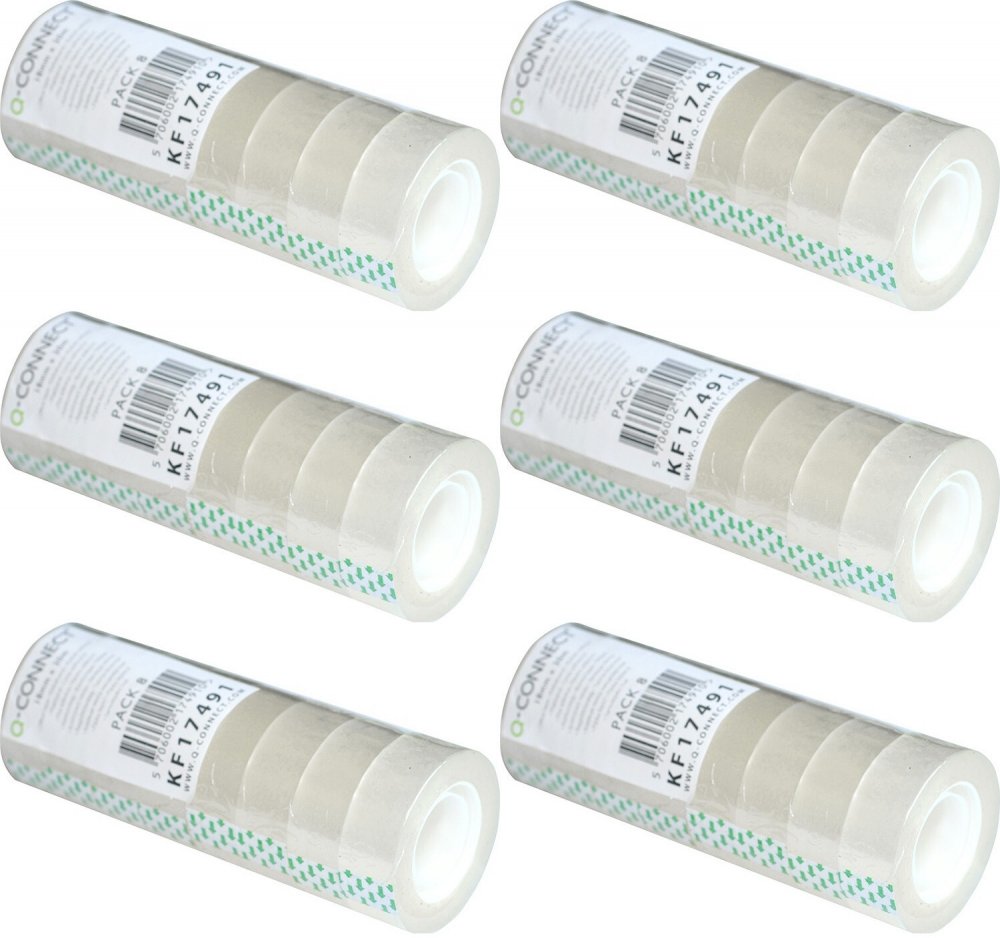 6x Taśma klejąca Q-Connect, 18mmx30m, 8 sztuk, przezroczysty