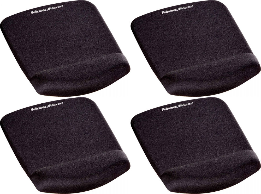 4x Podkładka piankowa pod mysz i nadgarstek Fellowes PlushTouch, 200x245x20mm, czarny