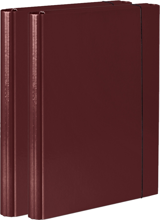 2x Teczka skrzydłowa z gumką VauPe, A4, 40mm, kakaowy