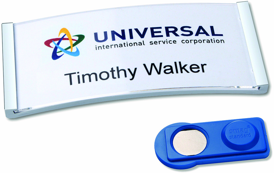 Identyfikatory na magnes Badgepoint Polar30, 70x30mm, 5 sztuk, srebrny