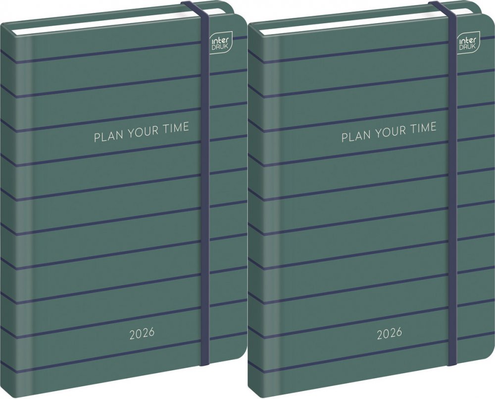 2x Kalendarz książkowy 2026, Interdruk, Mat+UV Navy, B6, tygodniowy