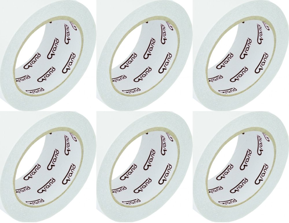 6x Taśma dwustronna Grand, 50mm x 25m, biały