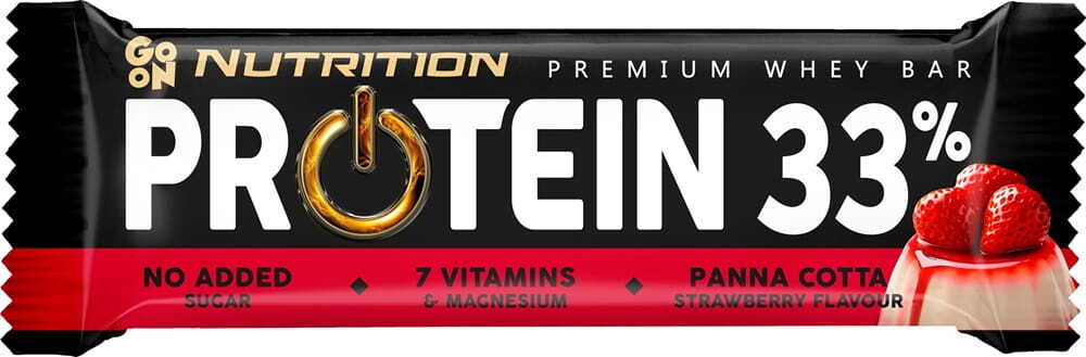 Baton proteinowy Sante Go On Nutrition Protein Bar 33%, panna cotta i truskawka , 50g
