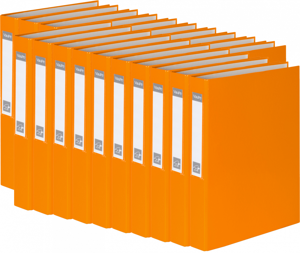 20x Segregator VauPe FCK, A4, szerokość grzbietu 40mm, do 150 kartek, 2 ringi, pomarańczowy