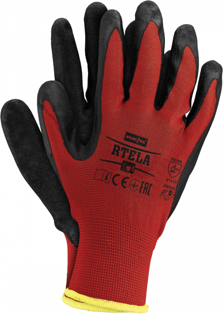 Rękawice robocze Reis Rtela, powlekane, rozmiar 9, czerwono-czarny