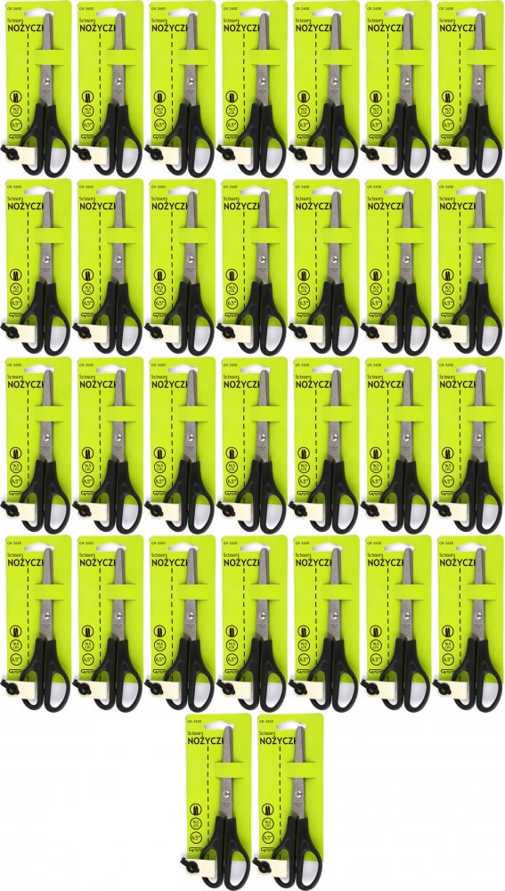 36x Nożyczki biurowe Grand, okrągłe, 16.5cm, czarny