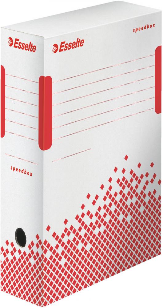 Pudło archiwizacyjne Esselte Speedbox do dokumentów, 80mm, otwierane z przodu, biały