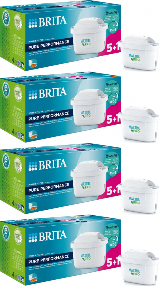 4x Wkład filtrujący Brita Maxtra Pro Pure Performance, 5 sztuk + 1 gratis