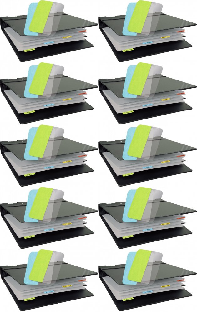 10x Zakładki samoprzylepne 3L, indeksujące, jednostronne, papier, 12x40 mm, 48 sztuk, mix kolorów