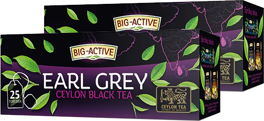 2x Herbata Earl Grey w torebkach Big-Active Pure Ceylon, 25 sztuk x 2g