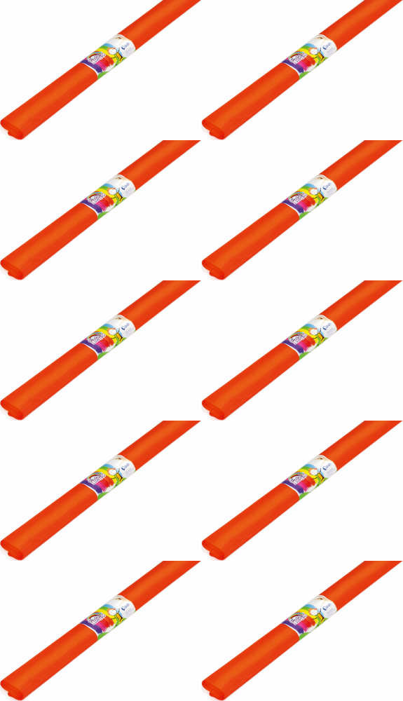 10x Bibuła marszczona Fiorello, 200x50cm, 10 sztuk, pomarańczowy