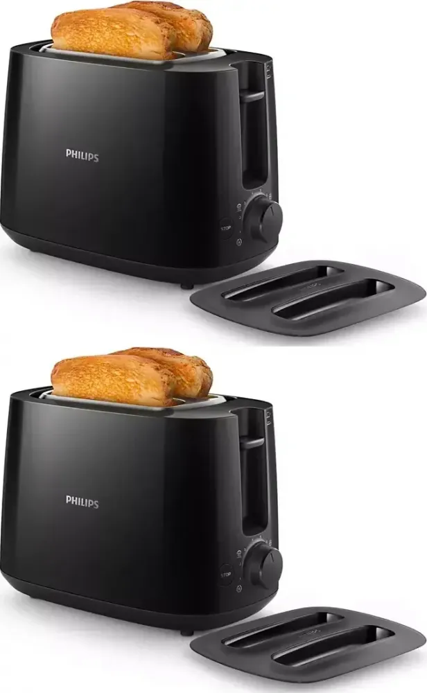 2x Toster Philips Daily Collection HD2582/90, czarny