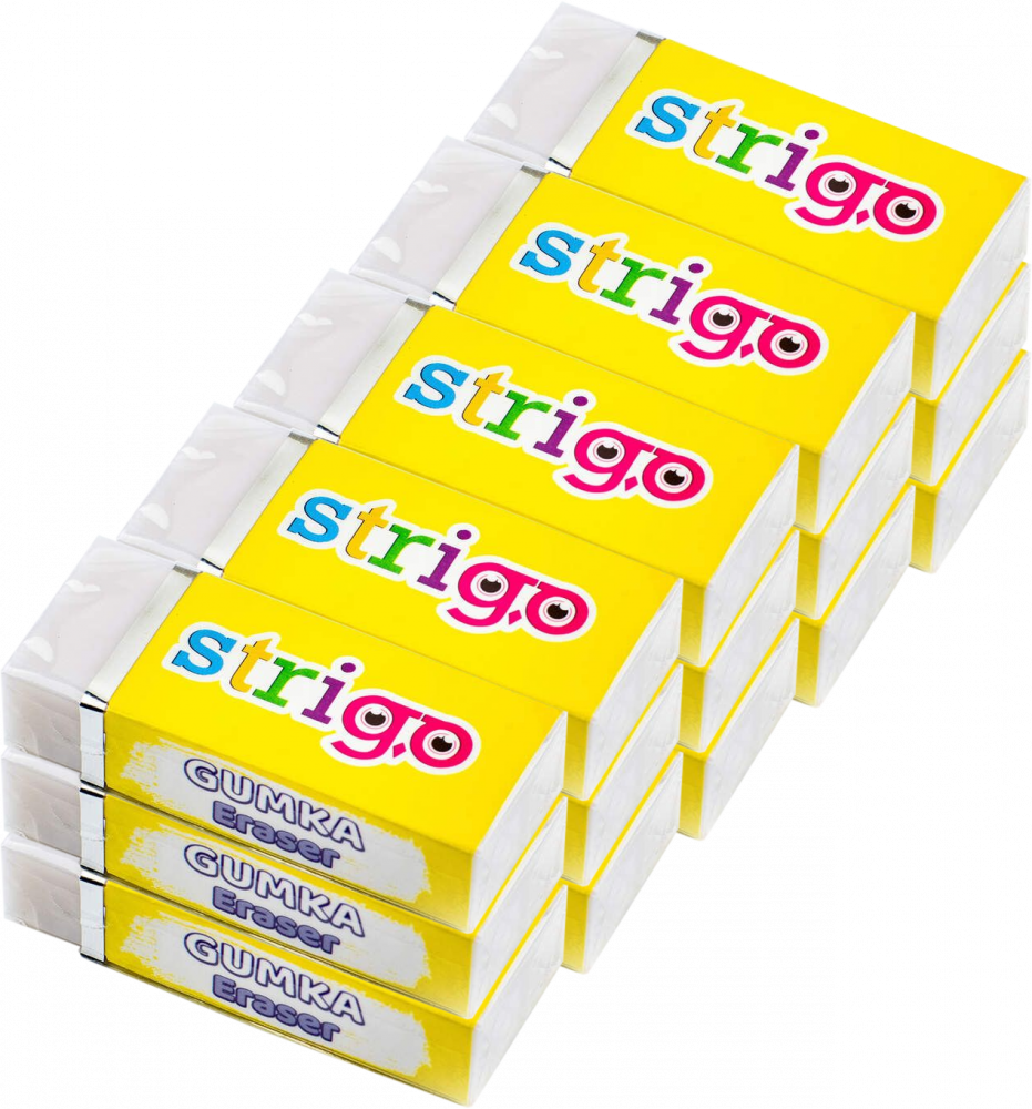 15x Gumka do mazania Strigo, biały