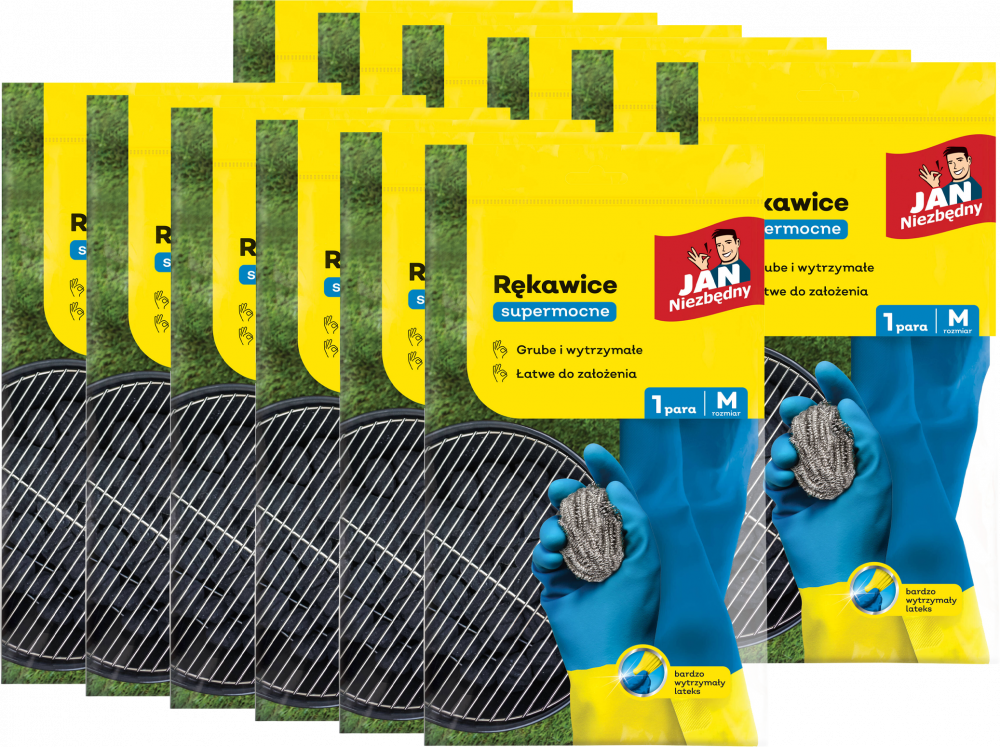 12x Rękawice supermocne Jan Niezbędny, rozmiar M, 1 para, mix kolorów
