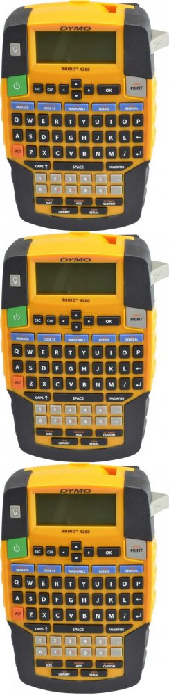 3x Drukarka etykiet Dymo Rhino 4200 (S0955990), do taśmy 6/9/12/19mm, żółto-czarny
