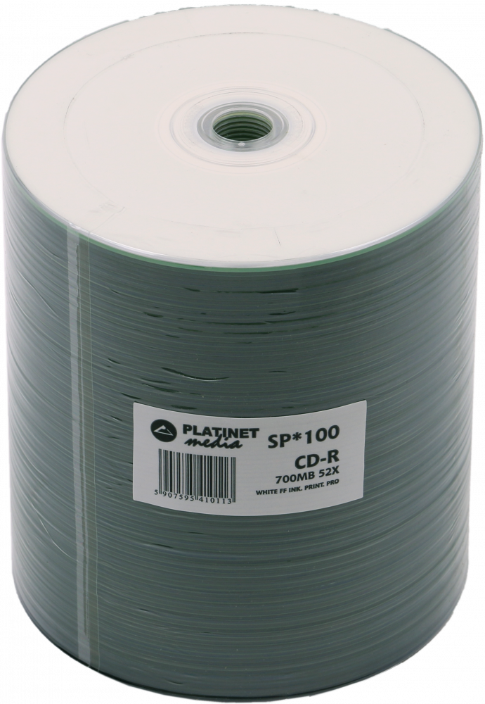 Outlet: Płyta CD-R Platinet, do nadruku, do jednokrotnego zapisu, 700 MB, folia, 100 sztuk