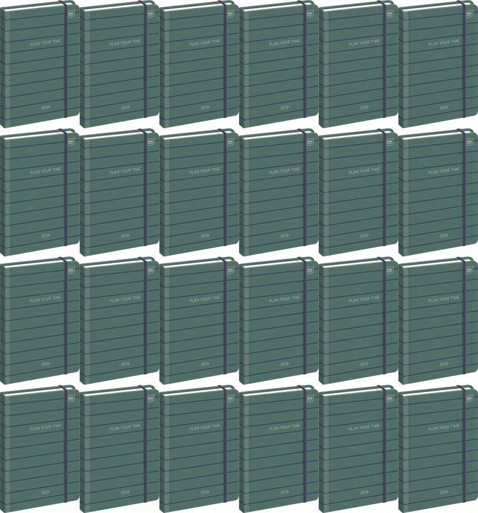 24x Kalendarz książkowy 2026, Interdruk, Mat+UV Navy, B6, tygodniowy