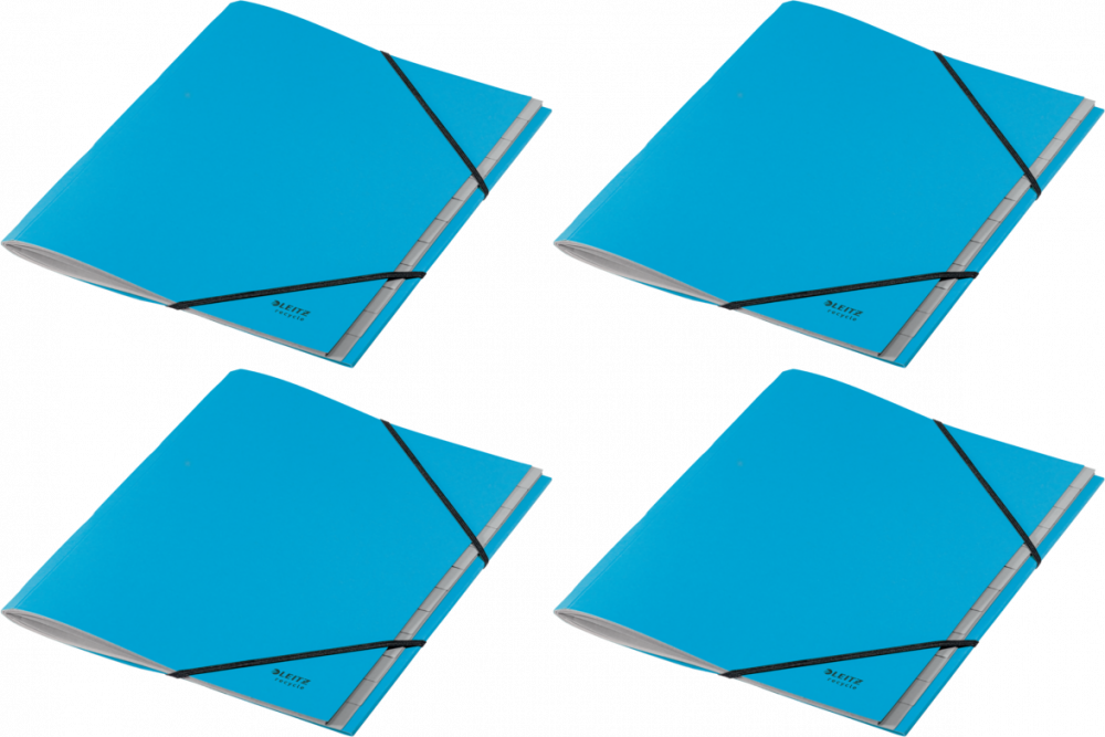 4x Teczka z przegródkami Leitz Recycle, A4, 12 przegródek, niebieski