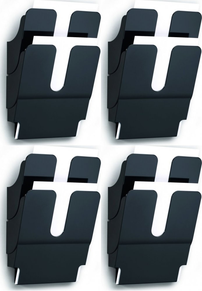 4x Pojemnik na dokumenty Durable Flexiplus, pionowy, A4, zestaw 2 sztuk, czarny
