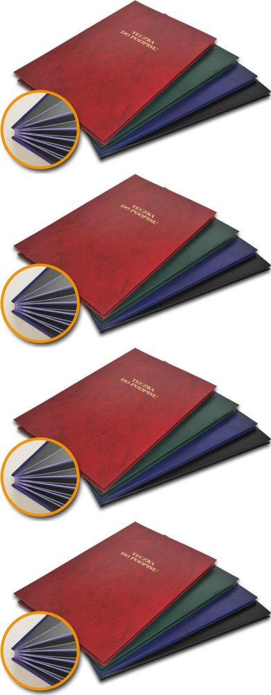 4x Teczka do podpisu Barbara, A4, 10 kart, bordowy