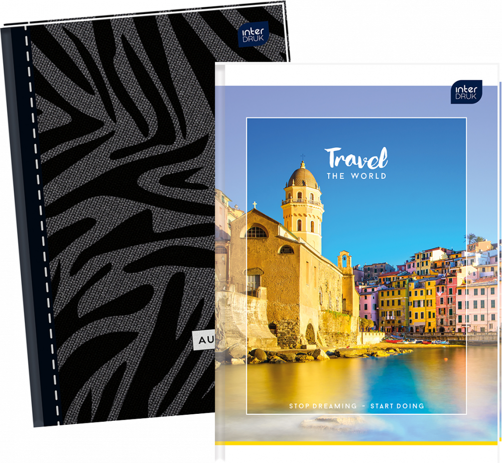 2x Brulion w kratkę Interdruk, B5, twarda oprawa, 160 kartek, mix wzorów