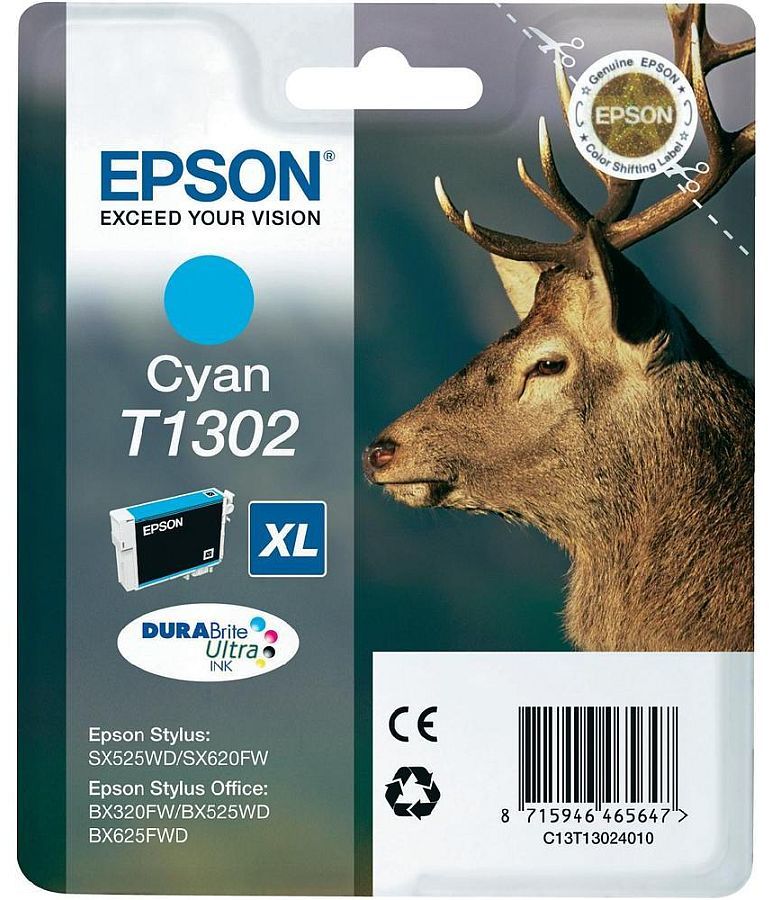 Tusz Epson T1302 (C13T13024010), 765 stron, cyan (błękitny)