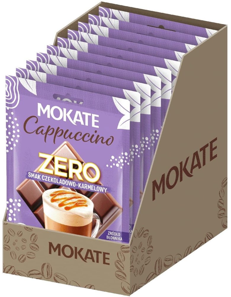 10x Kawa rozpuszczalna Mokate Cappuccino Zero, czekolada i karmel, 20g