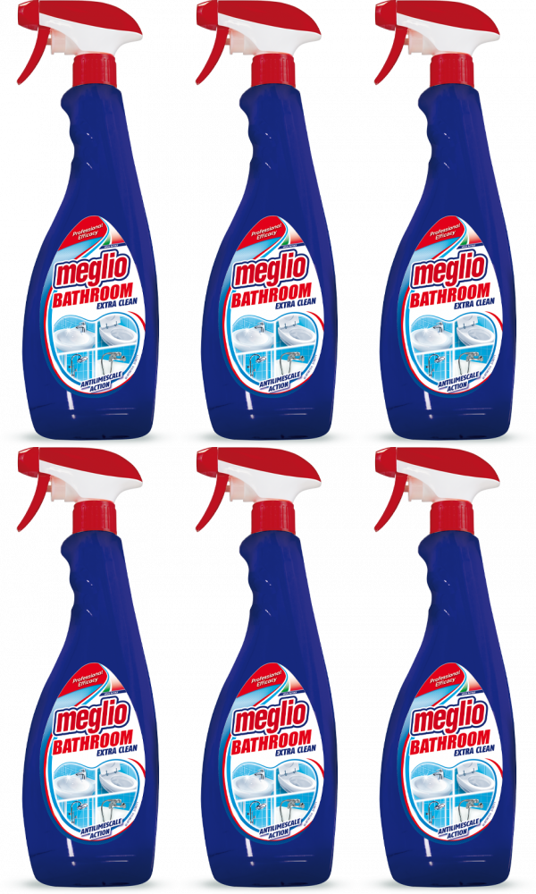 6x Płyn do łazienek Meglio Bathroom, z rozpylaczem, 650ml