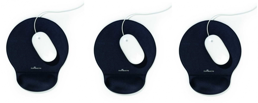3x Podkładka żelowa pod mysz Durable Ergotop, 26x230x260mm, antracyt