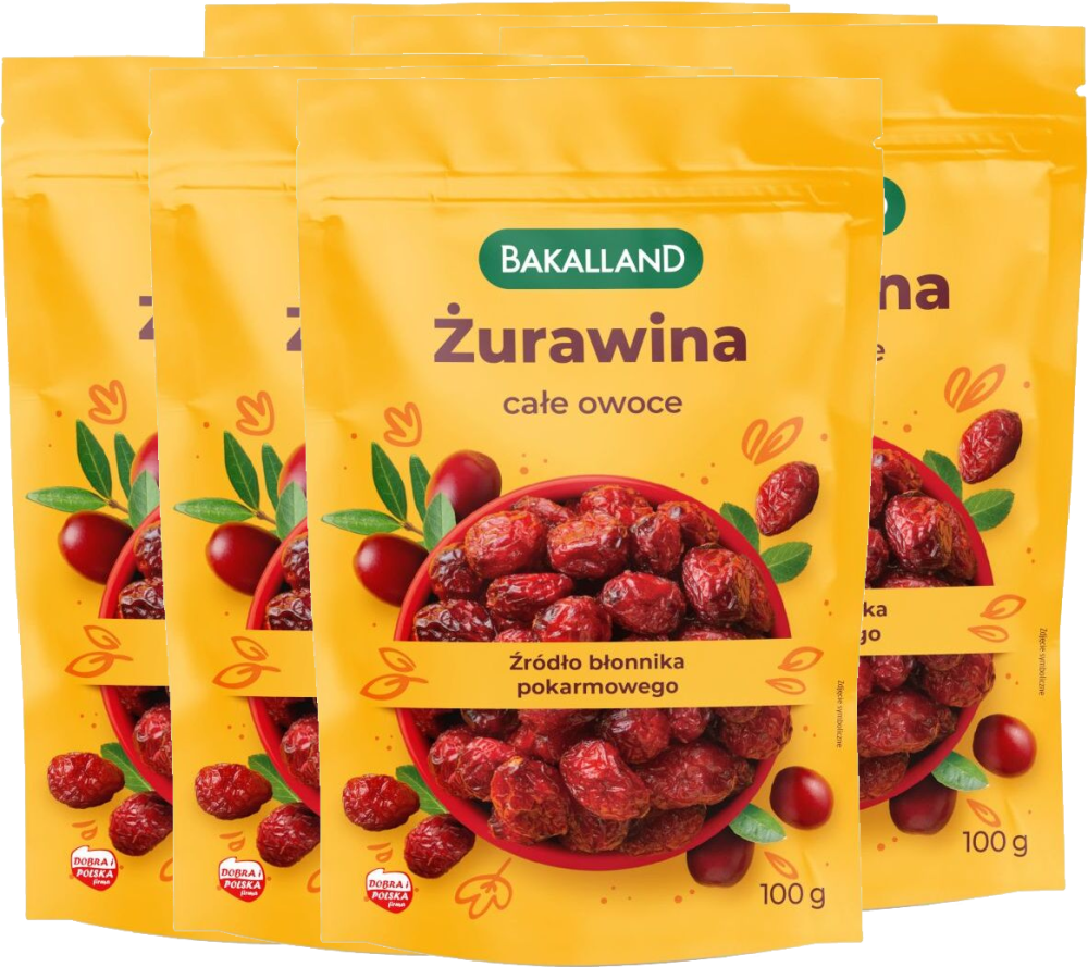 6x Żurawina całe owoce Bakalland, 100g