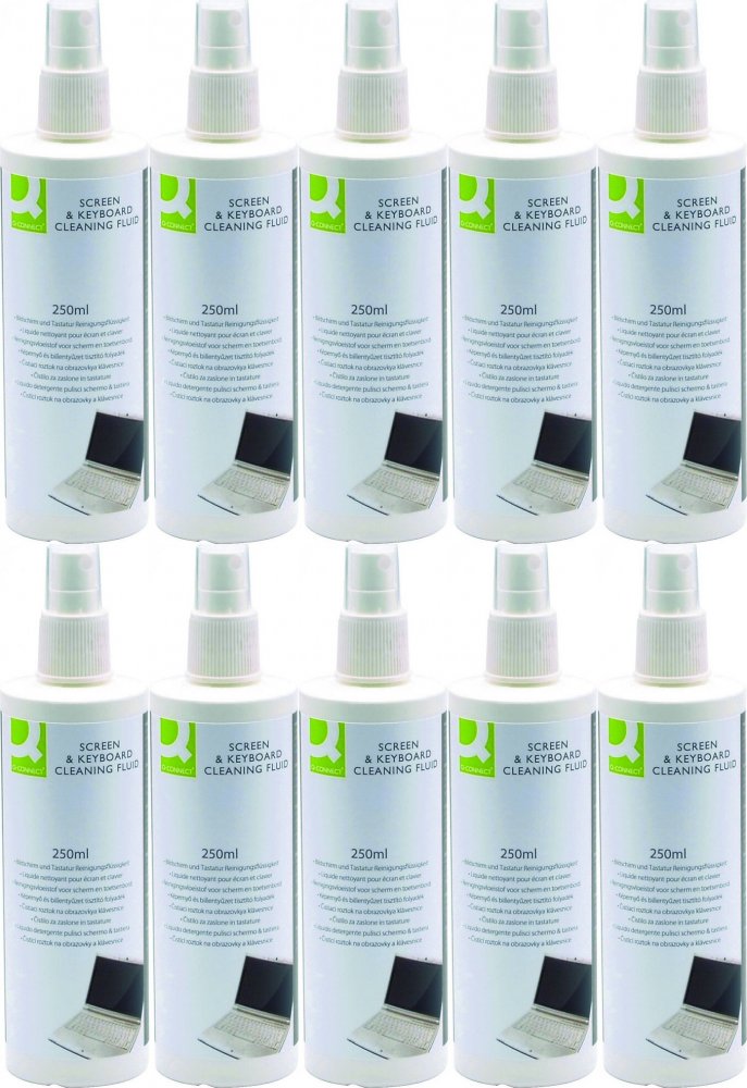 10x Spray do czyszczenia ekranów TFT/LCD/LED i klawiatur Q-connect, 250ml